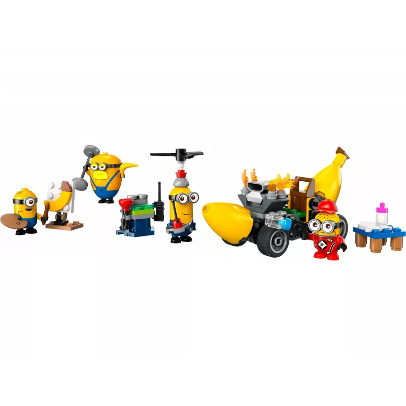LEGO Despicable Me Minionai ir Bananinis Automobilis – Filmų Rinkinys Vaikams nuo 6 Metų, Maža Transporto Priemonė, Dovana Kūrybingiems Gerbėjams
