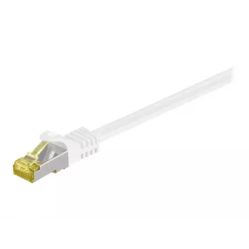 Wentronic Goobay Cat.7 jungiamasis laidas, S/FTP (PiMF), baltas, 0,25 m - LSZH halogenų neturintis, varinis, RJ45 kištukas (91089)
