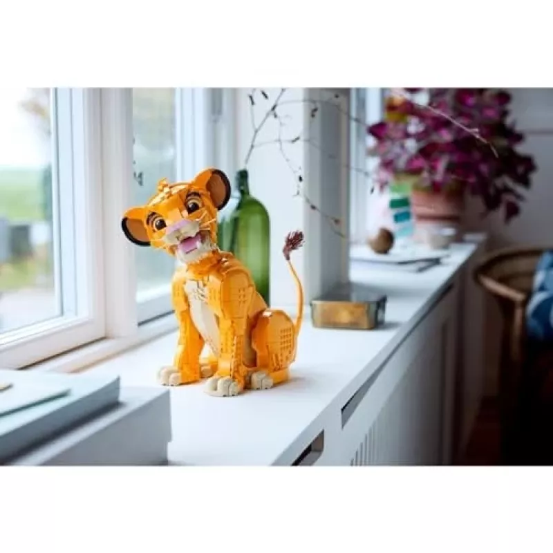 LEGO Disney Jaunasis Simba Liūtas Karalius Kolekcinis Gyvūno Figūrėlės Konstruktorius Suaugusiems, Namų ar Biuro Dekoro Nostalgiška Dovana