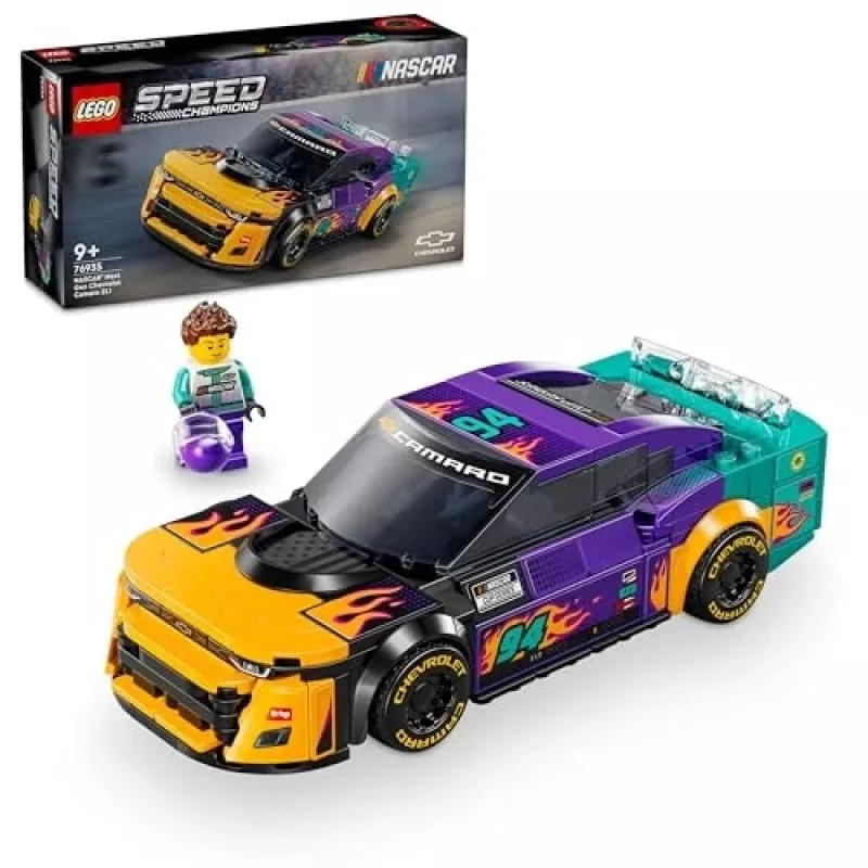 Konstruktorius LEGO Speed Champions 76935 NASCAR Next Gen Chevrolet Camaro ZL1, 328 dalių, 1 minifigūrėlė, nuo 9 metų