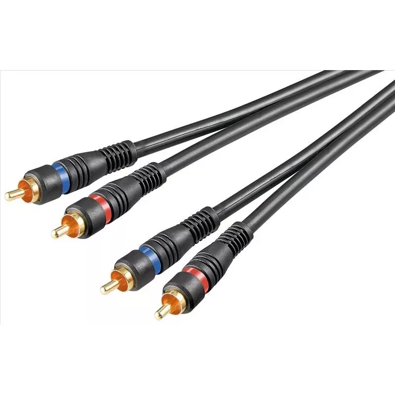 Wentronic Goobay garso laidas – kompozitinis RCA (S) į RCA (S) – 1,5 m – dvigubai ekranuotas koaksialinis – juodas (50032)