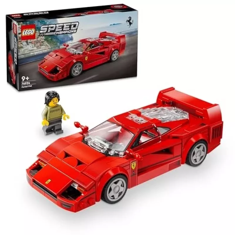LEGO Speed Champions Ferrari F40 Supercar Konstruktorius su Vairuotojo Minifigūrėle, 9+ Metų