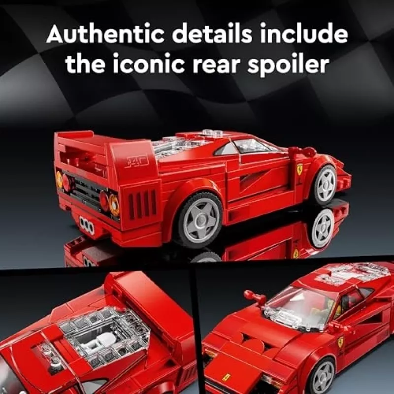 LEGO Speed Champions Ferrari F40 Supercar Konstruktorius su Vairuotojo Minifigūrėle, 9+ Metų