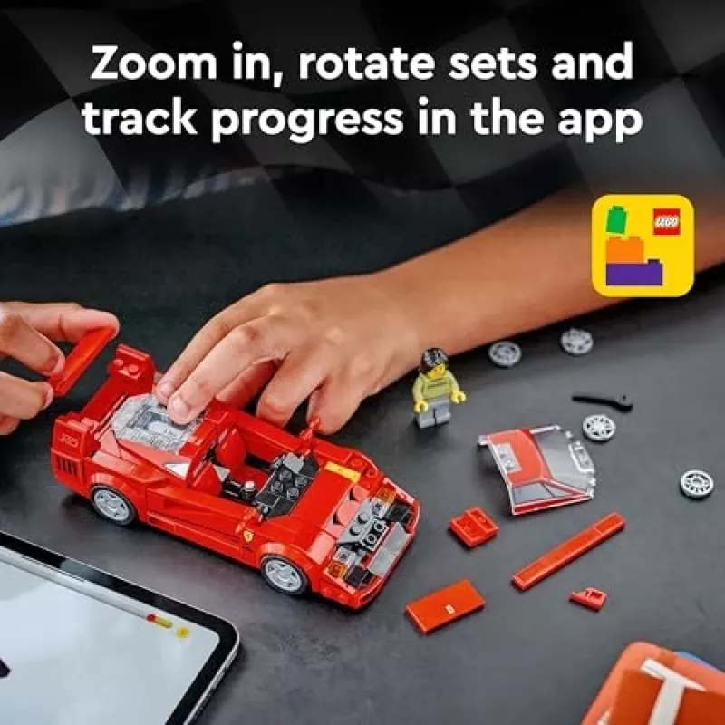 LEGO Speed Champions Ferrari F40 Supercar Konstruktorius su Vairuotojo Minifigūrėle, 9+ Metų