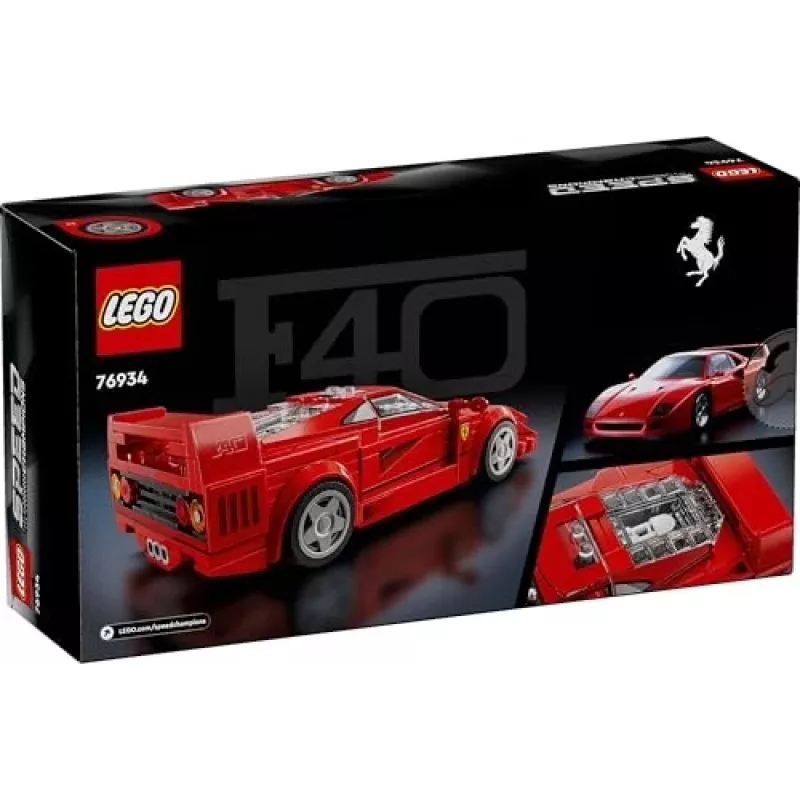 LEGO Speed Champions Ferrari F40 Supercar Konstruktorius su Vairuotojo Minifigūrėle, 9+ Metų