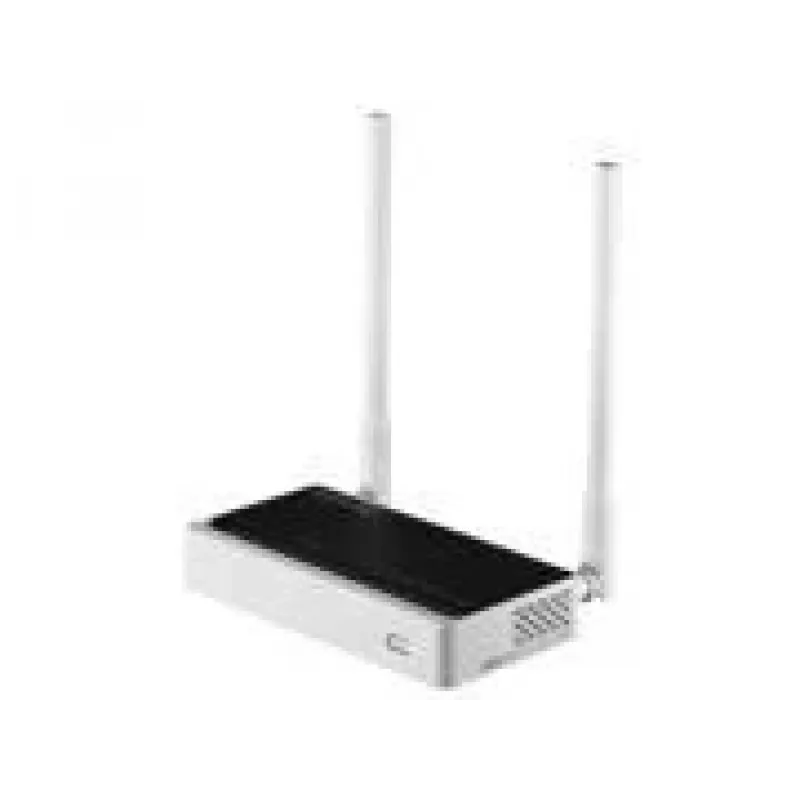 Stalinis maršrutizatorius TOTOLINK N300RT — vienos juostos 2.4 GHz Wi‑Fi 4, 300 Mbps, 5x RJ-45 Fast Ethernet prievadai, 2 išorinės 5 dBi antenos