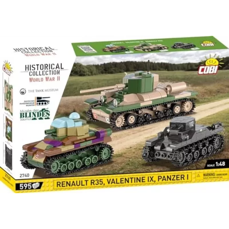 Konstruktorius COBI Renault R35 / Valentine IX / Panzer I 595 detalių