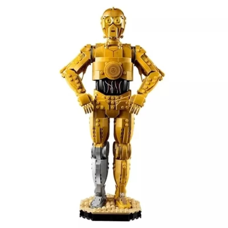 LEGO statoma figūra „Žvaigždžių karai“ C-3PO modelis 75398 — 1 138 dalių, 380 mm eksponavimo kolekcinis