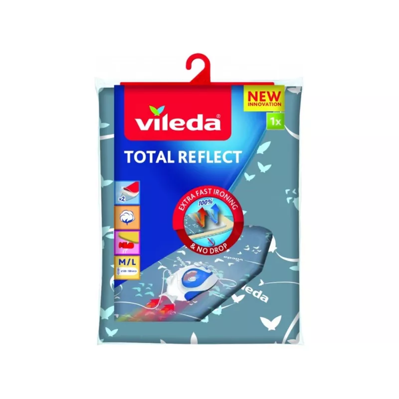Viršutinis lyginimo lentos užvalkalas VILEDA Total Reflect mėlynai pilkai baltas, 1300 x 450 mm