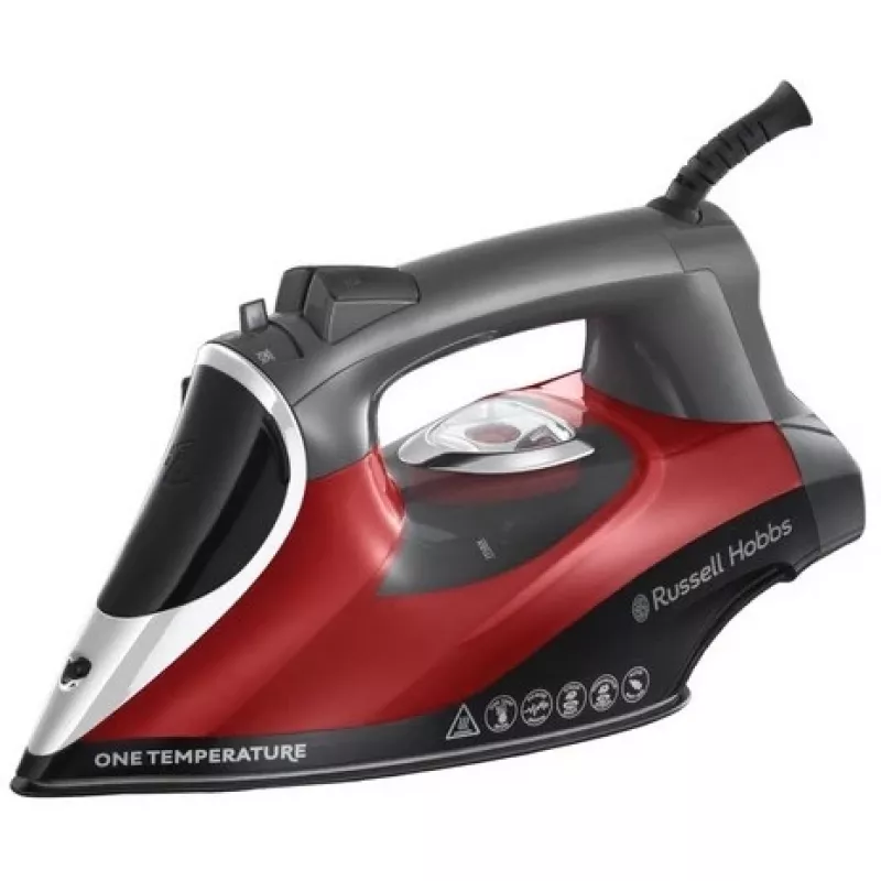 Russell Hobbs 25090-56 lygintuvas sausas ir su garais, keraminis padas, 2600 W, juoda, pilka, raudona