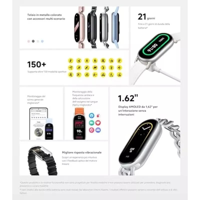 Xiaomi Smart Band 9 riešinė veiklos apyrankė 4,11 cm (1,62 inch) Arkties mėlyna