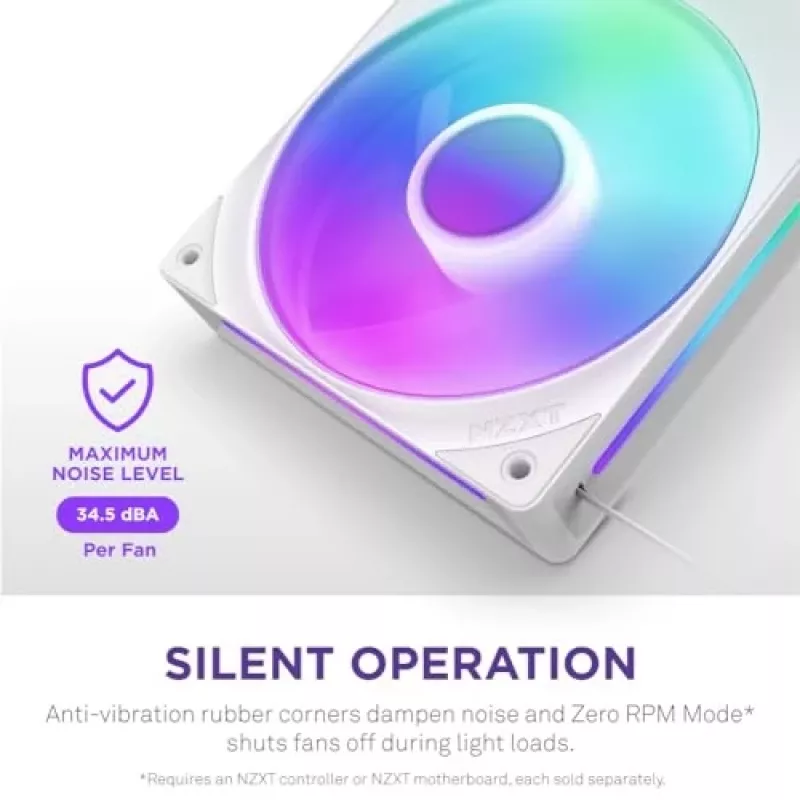 Ventiliatorius NZXT RF-U28HF-W1 140mm 2000 RPM 98.61 CFM Baltas