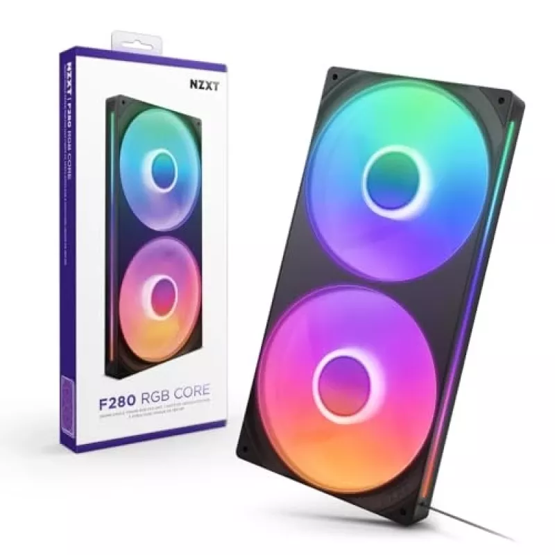 NZXT F280 RGB Core 140mm ARGB PWM 2 viename rėmelyje juoda