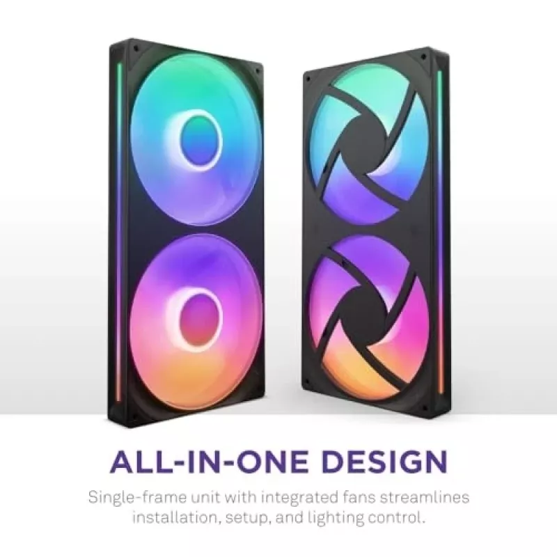 NZXT F280 RGB Core 140mm ARGB PWM 2 viename rėmelyje juoda