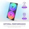 NZXT F280 RGB Core 140mm ARGB PWM 2 viename rėmelyje juoda
