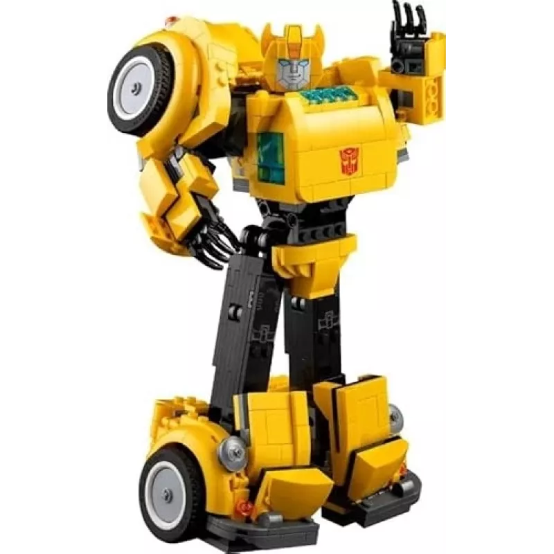 LEGO Icons Transformers Bumblebee veiksmo figūrėlės konstravimo rinkinys – kolekcinis robotų modelis suaugusiems, transformuojamas į transporto priemonę, dovana vyrams