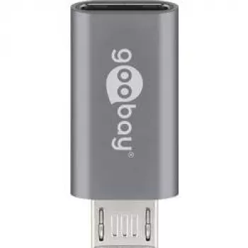 Goobay USB 2.0 Hi-Speed adapteris, pilkas - USB-C™ lizdas > USB 2.0 Micro kištukas (B tipas) (55553)
