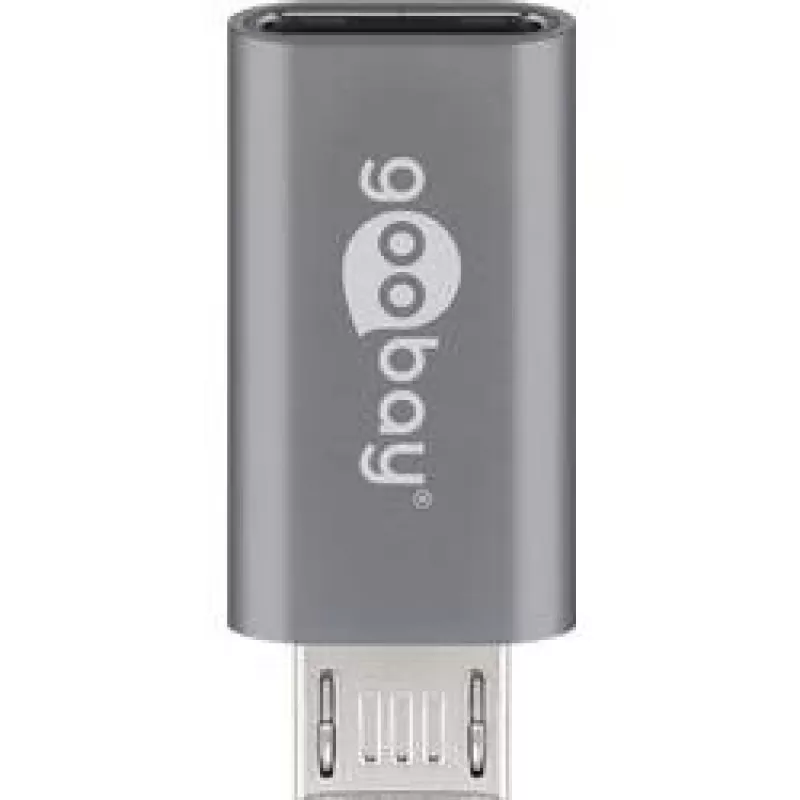 Goobay USB 2.0 Hi-Speed adapteris, pilkas - USB-C™ lizdas > USB 2.0 Micro kištukas (B tipas) (55553)