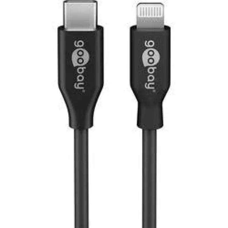 Goobay 39447 USB-C – Lightning įkrovimo ir duomenų laidas, MFi, 2 m, juodos spalvos
