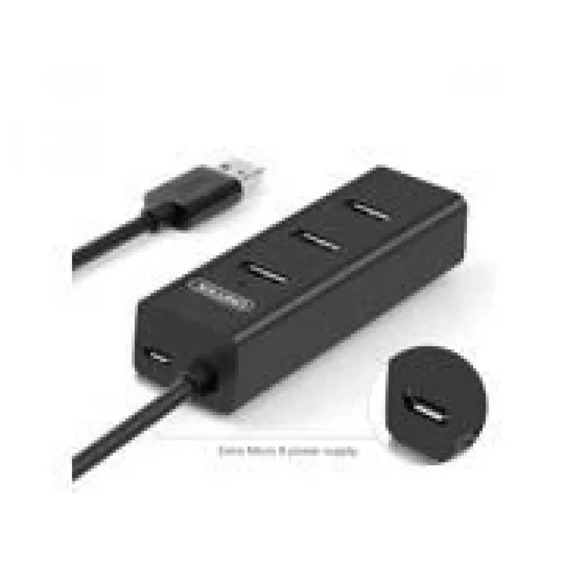 UNITEK Y-3089 USB 3.2 Gen 1 Type-A išplėtimo šakotuvas, 4 prievadai, 5000 Mbit/s, juodas