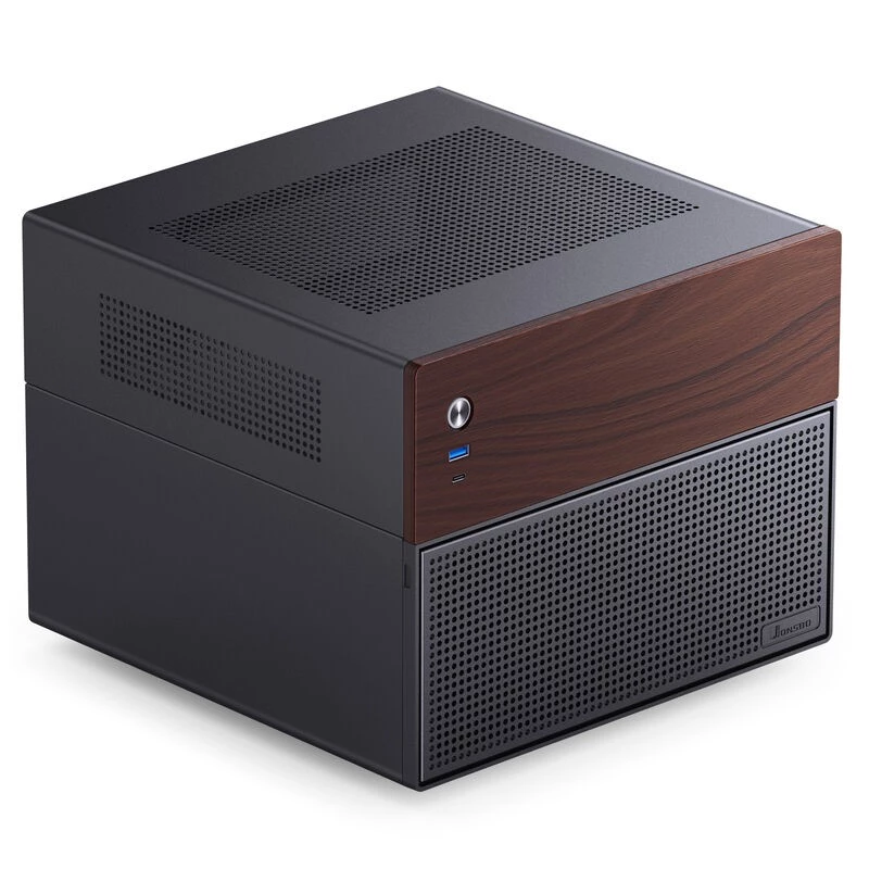 Jonsbo N4 Microtower korpusas juodas tvirtas plieninis kompaktiškas PC dėklas