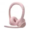 Logitech 981-001412 belaidės ausinės su mikrofonu, lankeliu, biurui/skambučių centrui, Bluetooth, rožinės spalvos