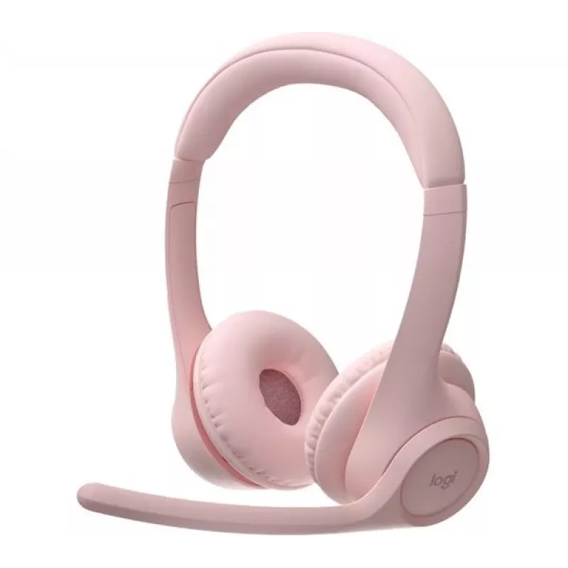 Logitech 981-001412 belaidės ausinės su mikrofonu, lankeliu, biurui/skambučių centrui, Bluetooth, rožinės spalvos