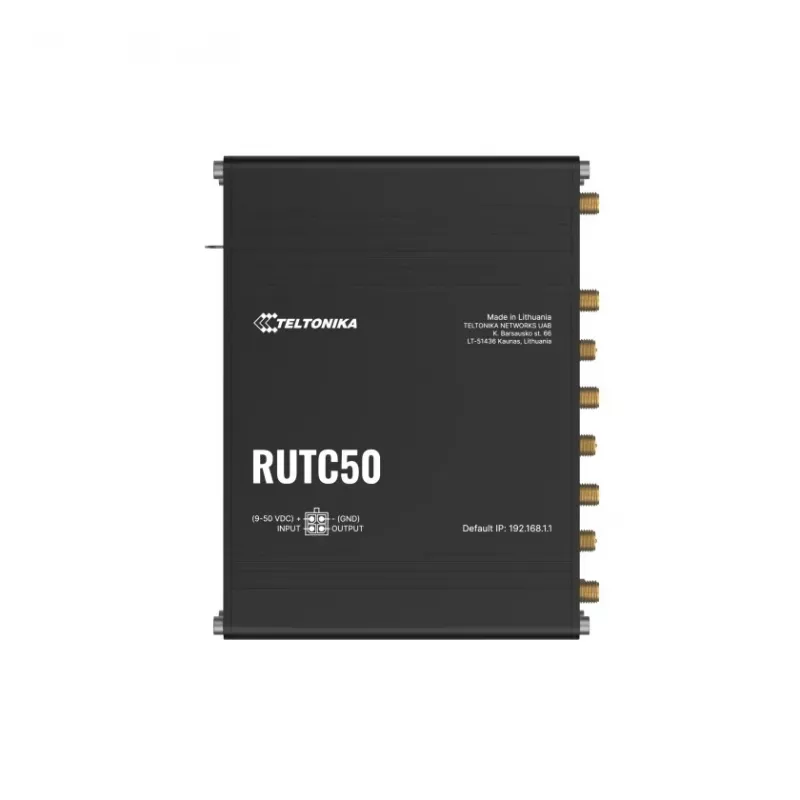 Teltonika RUTC50 belaidis maršrutizatorius Gigabit Ethernet dviejų juostų (2,4 GHz / 5 GHz) 5G juodas