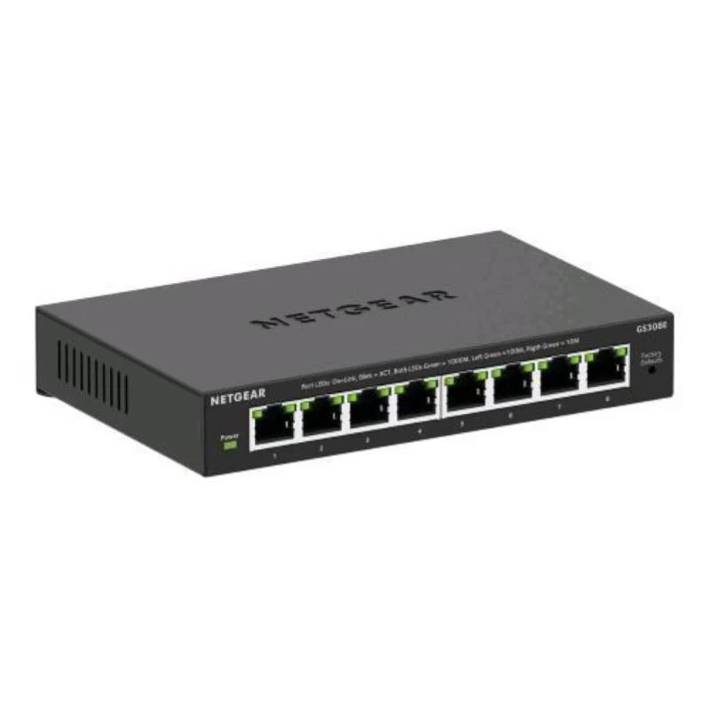 NETGEAR GS308E valdomas L2/L3 gigabitinės eterneto (10/100/1000) jungiklis, juodas
