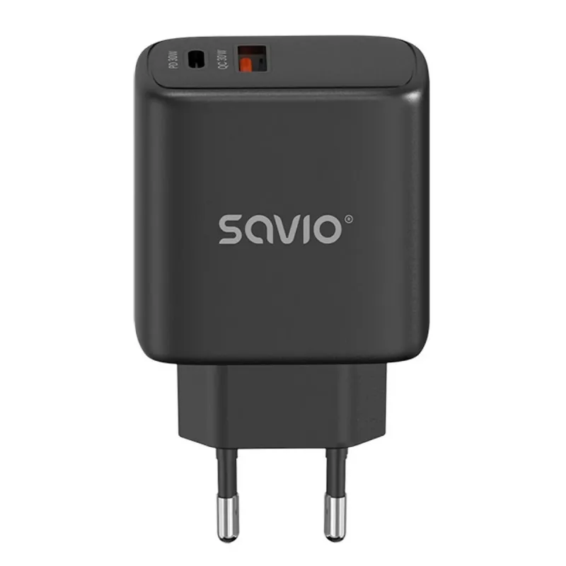 SAVIO LA-06/B USB-C 30W Power Delivery 1xUSB-C juodas