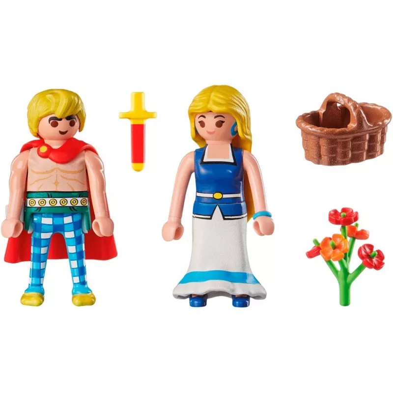 PLAYMOBIL Asterix Tragicomix ir Falbala – Įsimylėjėlių pora iš Asterixo pasaulio | Žaislas vaikams nuo 5 metų | 71544