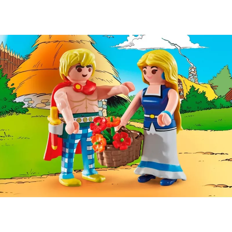 PLAYMOBIL Asterix Tragicomix ir Falbala – Įsimylėjėlių pora iš Asterixo pasaulio | Žaislas vaikams nuo 5 metų | 71544