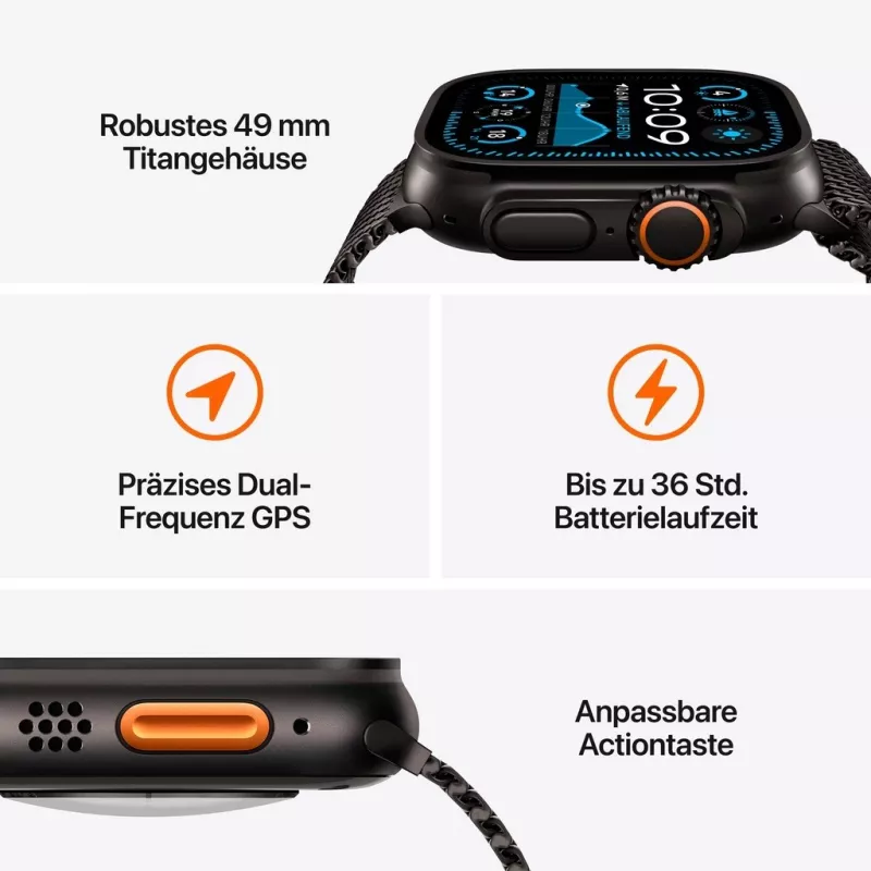Apple Watch Ultra 2 - 49 mm - Juodas titanas