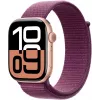 APPLE Watch Series 10 GPS 46mm Rožinio aukso aliuminio korpusas su slyvų sportine kilpa