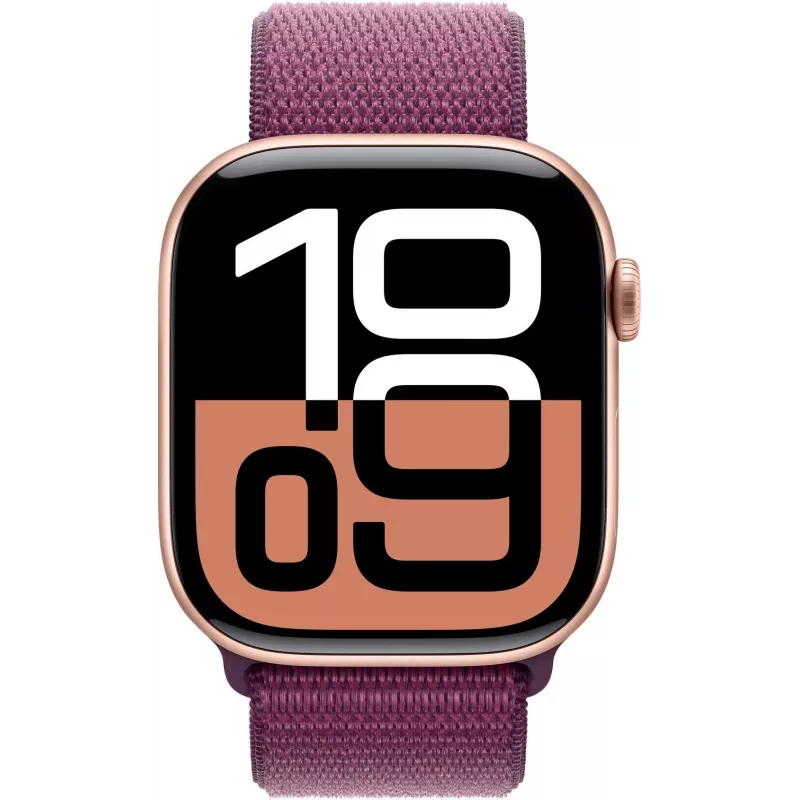 APPLE Watch Series 10 GPS 46mm Rožinio aukso aliuminio korpusas su slyvų sportine kilpa
