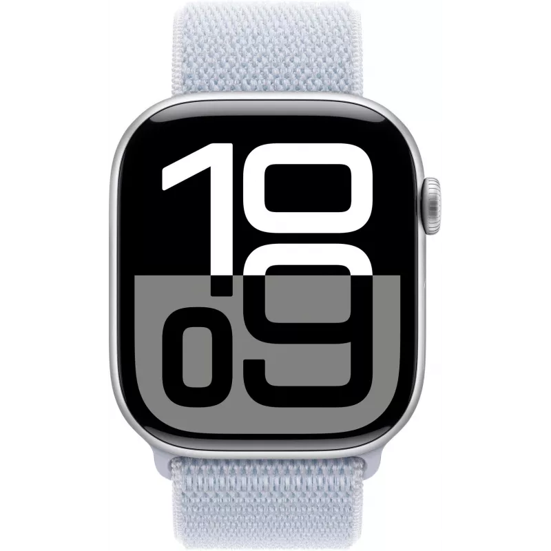APPLE Watch Series 10 GPS 46mm sidabrinis aliuminio korpusas su Blue Cloud sportine kilpa