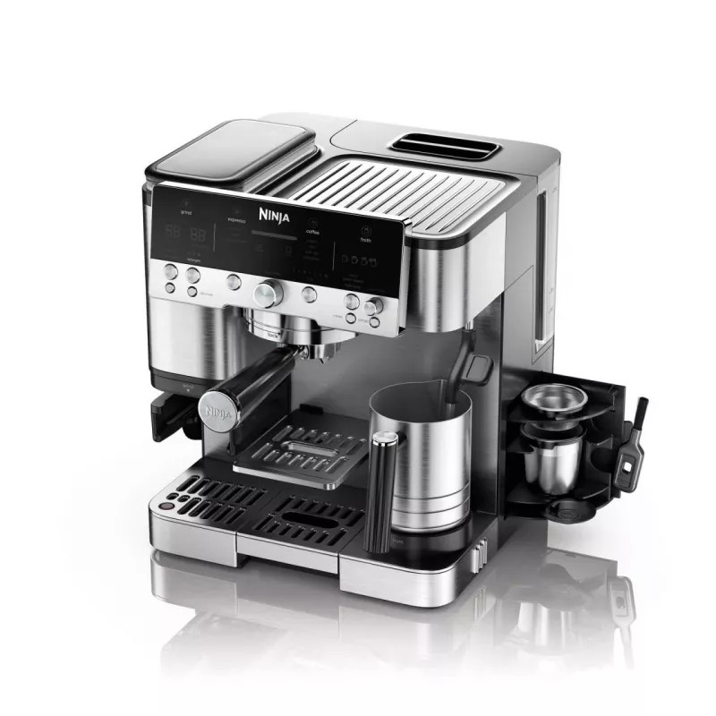 Espresso aparatas Ninja ES601EU – 2 L vandens bakas, vienam puodeliui, juodas/nerūdijantis plienas