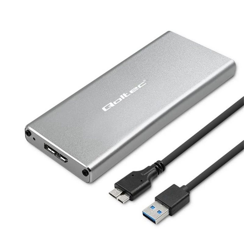 Aliumininis korpusas QOLTEC 51833 M.2 SSD, SATA į USB 3.0, iki 2TB