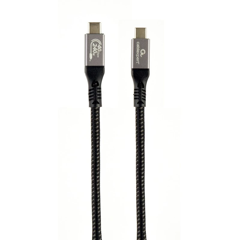 USB-C į USB-C laidas GEMBIRD CCBP-USB4-CMCM240 1,5 m, USB4 Gen 3x2, 40 Gbit/s, 240 W, juodas