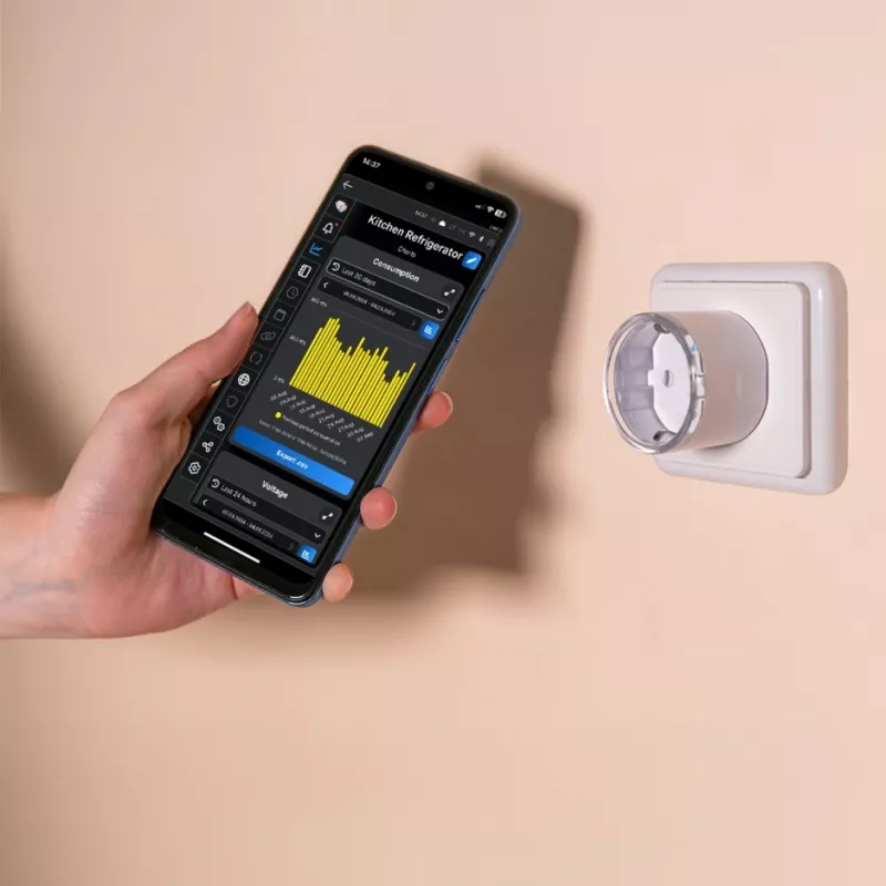 Shelly Plug S Gen3 išmanusis kištukas su energijos stebėjimu, baltas