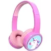 Ausinės Denver BTH-106P laidinės ir belaidės, lankeliu, skambučiams/muzikai, Bluetooth, rožinės