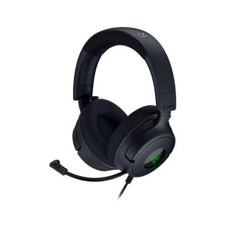 Razer Kraken V4 X – laidinės ausinės žaidimams (TriForce 40 mm tvarkyklės, įtraukiamas kardioidinis mikrofonas, 7.1 erdvinis garsas, Chroma RGB, skirta PC, konsolei ir telefonui)
