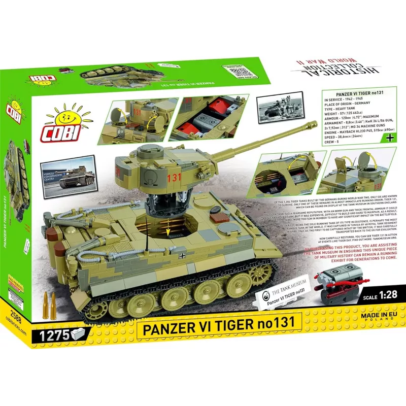Konstruktorius COBI Panzer VI Tiger nr.131 1275 dalių