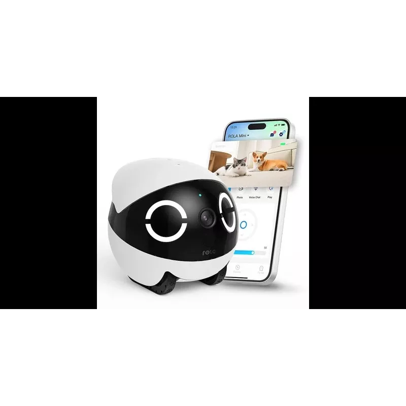 Robotinis augintinio monitorius Enabot Rola Mini — Wi‑Fi, 5000 mAh baterija, 3 MP, 137° matymo laukas, balta/juoda