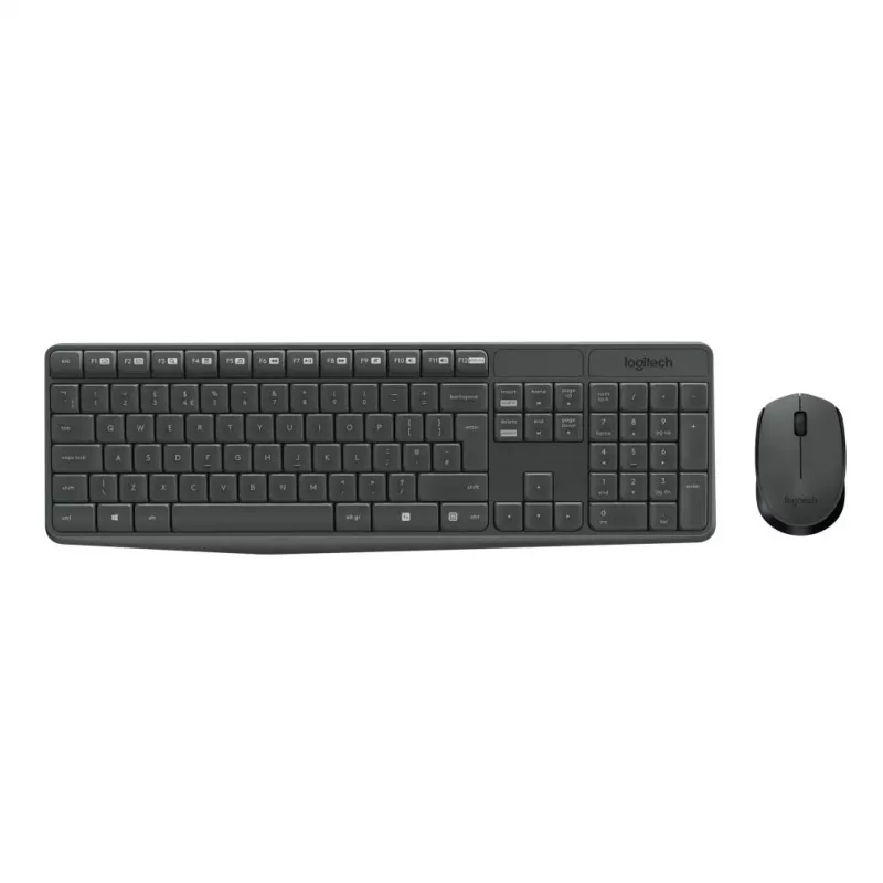 Logitech MK235 Patvarus belaidis klaviatūros ir pelės rinkinys pilka spalva