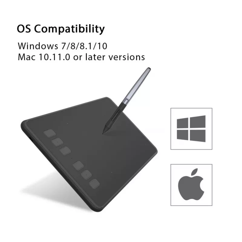 HUION H640P grafinė planšetė 5080 lpi 160 x 99 mm USB Juoda