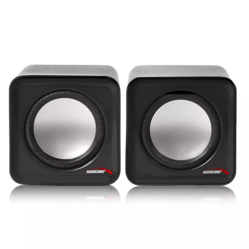 Garsiakalbis 2 krypčių PC Audiocore AC870 B — 3 W RMS, laidinis USB maitinimas, 3.5 mm įvestis, 2.0 kanalai