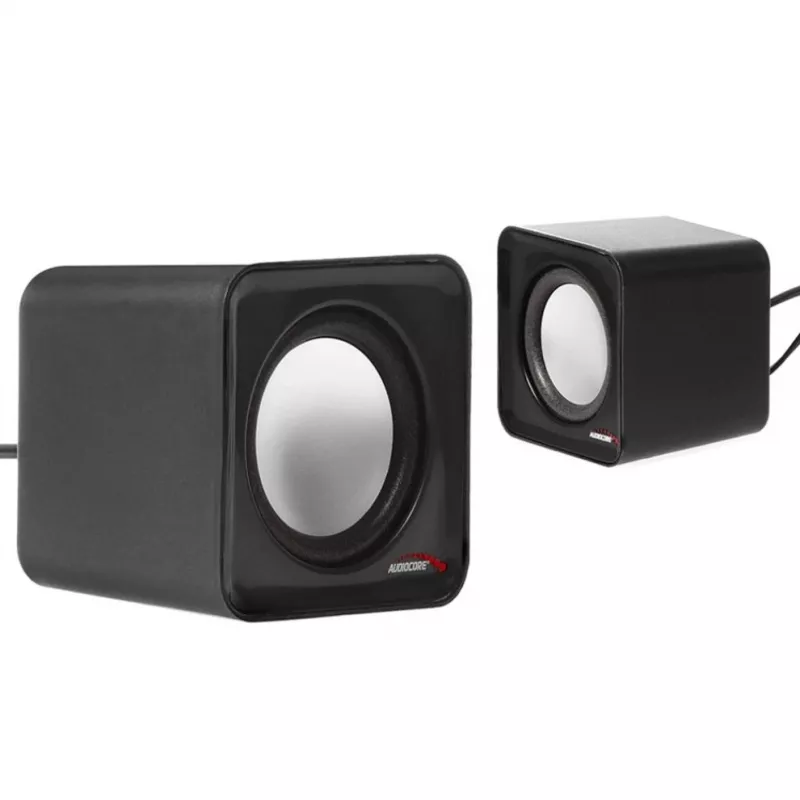 Garsiakalbis 2 krypčių PC Audiocore AC870 B — 3 W RMS, laidinis USB maitinimas, 3.5 mm įvestis, 2.0 kanalai