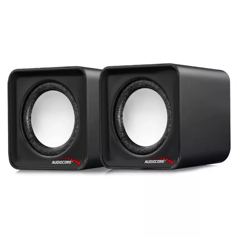 Garsiakalbis 2 krypčių PC Audiocore AC870 B — 3 W RMS, laidinis USB maitinimas, 3.5 mm įvestis, 2.0 kanalai
