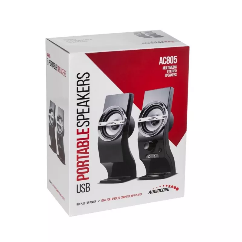 Audiocore AC805 Stereo garsiakalbiai 2.0 kompiuteriui 6W juodi